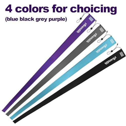 Aventik Lightproof Neoprene Rod Sleeve – Protective Fishing Rod Sock Cover with Hanging Loop & Adjustable Lanyard for Casting, Spinning & Trolling Rods - color: Black+Purple, size: Length: 52''/1.32m