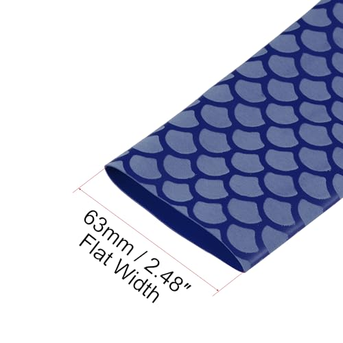 uxcell Heat Shrink Wrap Tubing Sleeve for Fishing Rod Grips Handle, 63mm Flat 3.3ft 2:1 Rate Blue