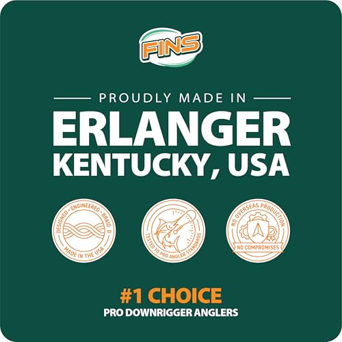 FINS Downrigger Braided Fishing Line, Replaces Steel Cable, Made in USA - size: 150 Yards