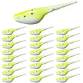 Crappie Lures Kit - Soft Plastic Lures for Trout, Bass, Panfish & Bluegill - 24 Packs - color: Yellow-white