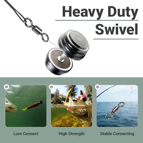 QISHUO Stainless Steel Swivels Fishing Lure Barrel Saltwater Swivel Fishing Strength Quick Change Fishing Swivels Rolling Black Nickel - size: Size12 (21lb) 100 pcs