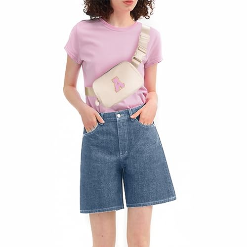 Uygafly Birthday Gifts for 4 5 6 7 8 9 10 11 12 13 Year Old Girl,Gift for Teen Girls Kids Toddler,Personalized Initial Fanny Pack Purse Crossbody Bag Belt Bag Cute Trendy Stuff | Cream,A - color: Cream, style: A