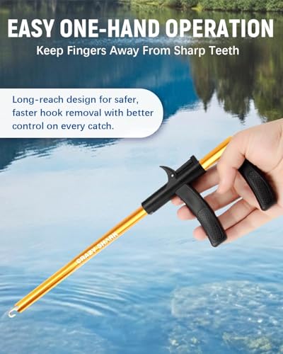 Fish Hook Remover Tool, Aluminum Fishing Hook Remover Extractor 13.6in - color: Gold