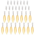 SUPERFINDINGS 15Pcs Fishing Lures Willow or Colorado Blade Spinner Blades Bearing Swivels Tail Spinner Spinnerbait Lure Making Supplies Bass Lures - color: Golden