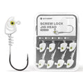 15-Pack Screw Lock Swimbait Jig Heads – 3D Chartreuse Eyes 1/8 3/16 1/4 3/8 1/2 oz, 3/0 & 4/0 Fishing Hooks - color: White, size: 3/16oz - 15Pack