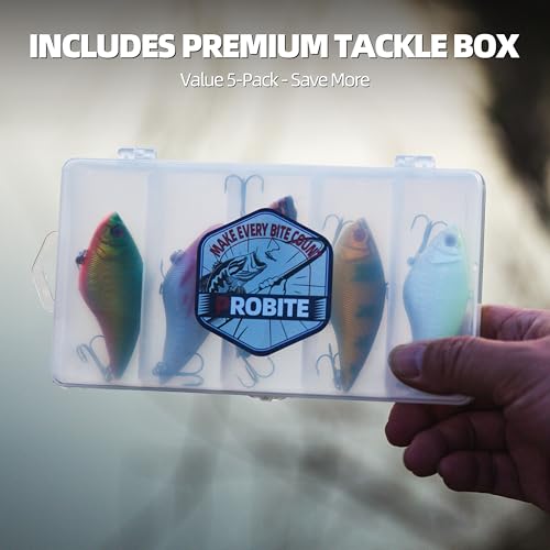 Lipless Crankbaits VIB Fishing Lures, 5/10 PCS Sinking Rattling Hard Baits with Sharp Treble Hooks, Long Cast Search Bait for Bass Trout Walleye Pike - Freshwater & Saltwater