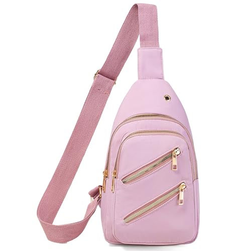 Banelu Sling Bag Crossbody Bags for Women, Small Crossbody Purses Sling Backpack Cross Body Bag for Outdoors Hiking Traveling - Black - color: N Lilac