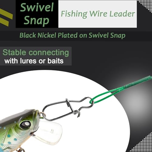 AMYSPORTS Wire Stainless Fishing Leader Steel High Strength Fishing Leaders Freshwater Lures Saltwater Fishing Leader Wire Black Nickel - size: #2 (11.8in-50lb) 20pcs
