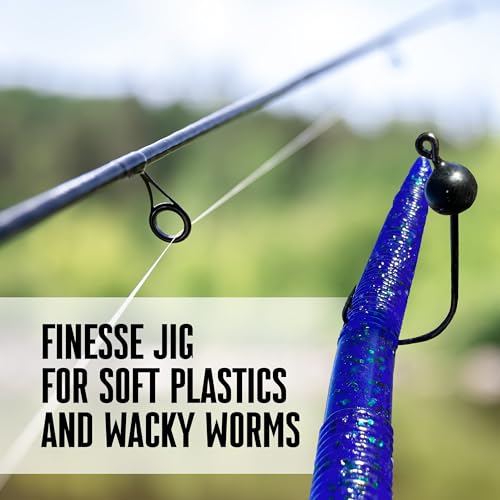 Reaction Tackle Tungsten Bladed Underspin Swimbait Hooks, Weighted Weedless Jig Heads for Bass, Pike, and Musky, Freshwater and Saltwater Fishing (3-Pack) - color: Black, size: 1/16 oz Weedless