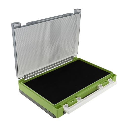 Double Sided Fishing Lure Box Organizer, Fishing Tackle Box Storage Hard Plastic Container Case for Lure Bait Hooks Beads Jewelry Earring - color: Green
