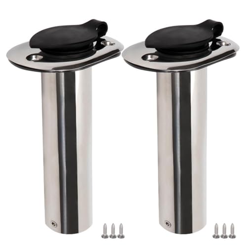 2PCS Flush Mount Fishing Rod Holder Stainless Steel, 90 Degree