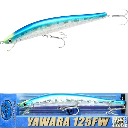 Lucky Craft FlashMinnow 125 YAWARA Saltwater Fishing Lure, Jerkbait for Halibut and Sea Bass, Long Casting Fishing Gear, Slow Sinking 5in 0.7oz, Tackle Box and Fish Accessories - color: 7638 Chika Chika BP, size: 125FW, style: No Scales