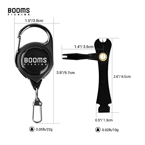 Booms Fishing FC2 Fishing Knot Tying Tool, Fly Fishing Line Cutter, Fishing Clippers with Retractor - color: Black, 2pcs