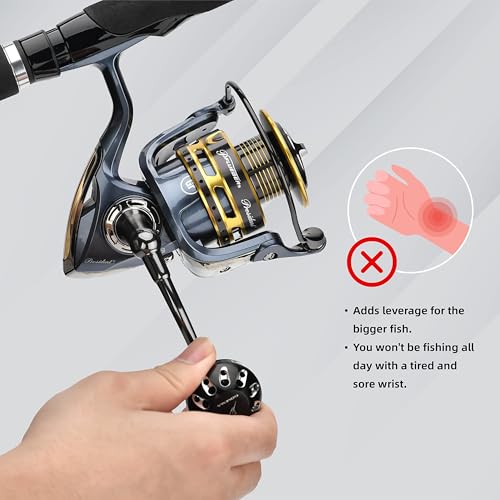 GOMEXUS Power Handle for Pflueger President Spinning Reel Crank (Not for President Lock Type) - color: For President 35 40