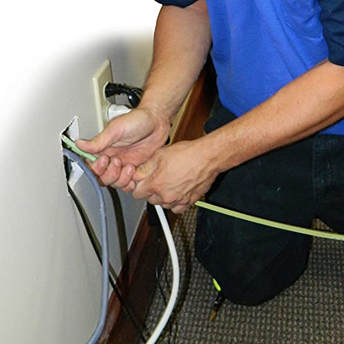 Jameson Glow Fish Rod Kit, 1/4 in x 12 ft – Non-Conductive Fiberglass Glow Rod for Running Wires through Ceilings, Walls, Floors, Attics – Includes Bullet Nose with Eyelet, Hook, and Storage Tube