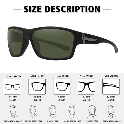 STORYCOAST Polarized Sports Sunglasses for Men Women Unbreakable Frame Cycling Fishing Driving - color: 3pack Black+black/Brown+black/Dark Green