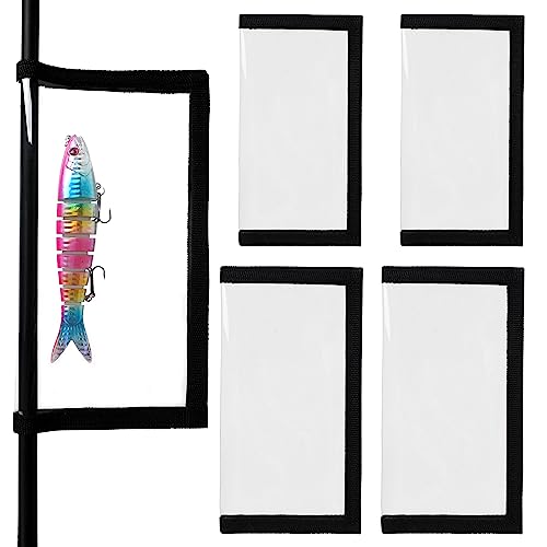 SILANON Fishing Lure Wraps Covers,4/8 Packs Clear PVC Lure Covers Durable Fishing Bait Cover Easily See Lures Fishing Hook Covers Bait Storage Protector Keep Fishing Safe for Fishing Rod - color: Black, size: 2 Pack Medium + 2 Pack Large