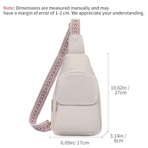 SENDEFN Small Sling Bag Crossbody Bags for Women Vegan Leather Cell Phone Cross Body Purse Fanny Packs Chest Bag for Women - color: C-white
