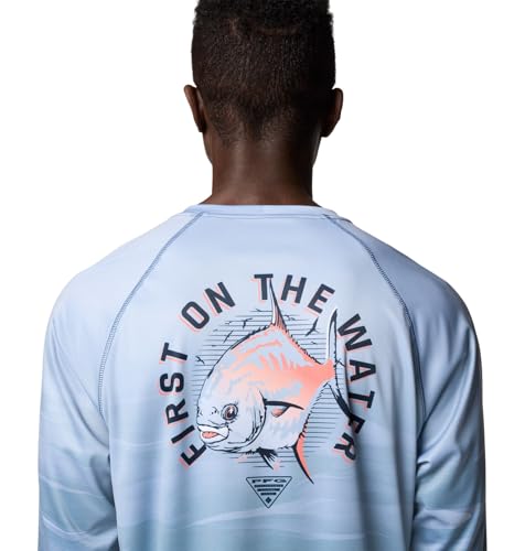 Columbia Men's Super Terminal Tackle PFG Fade Long Sleeve - color: Collegiate Navy/Obsidian Fotw Permit, size: Large