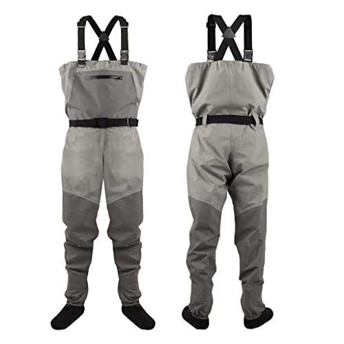 GREENWATER Fly Fishing Breathable Waders for Men Women with Stockingfoot Waterproof Lightweight Chest Waders