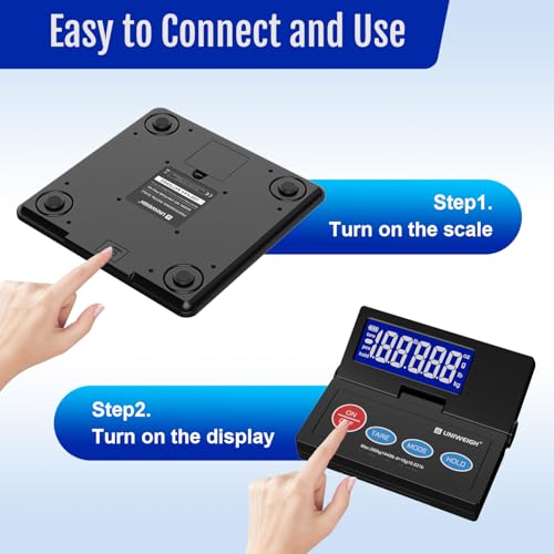 UNIWEIGH 440lb Postal Scale 10g Accuracy Digital Shipping Scale | Postage Scale with Alloy Steel Platform,USB-A/Battery Power,LCD/Tare/Hold/Auto-Off,Mail Scale for Small Business Packages - color: Black