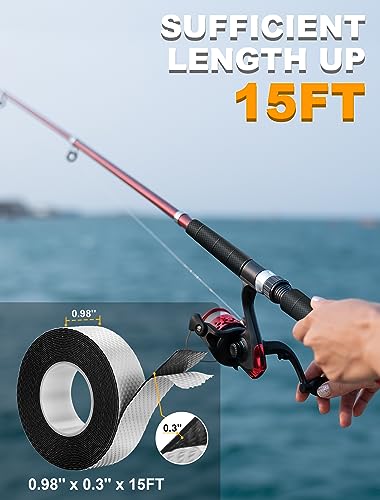 SARDVISA 15FT Self-Fusing Tape, Soft Silicone Grip Tape, Universal Non-Slip Haddle Wrap Tape for Paddle, Bike Handlebar, Fishing Pole, Barbells, Sports & Gym Equipment Tools