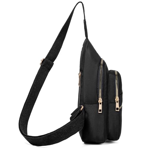 Banelu Small Crossbody Sling Bag Sling Backpack, Cross Body Bag Crossbody Purses for Hiking Traveling Outdoors - color: I Black