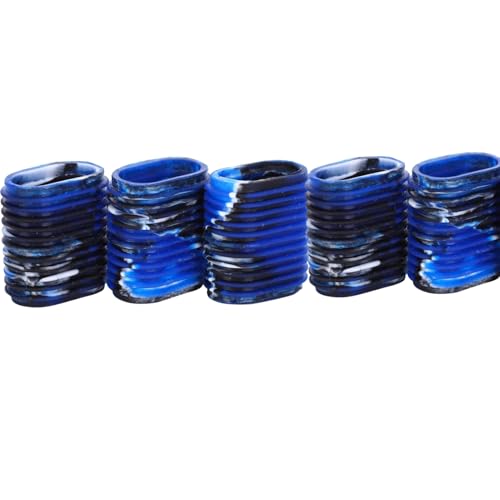 HERCHR Fishing Reel Grip, 5 pcs Non-Slip Rubber Universal Casting Spinning Fishing Rod Sleeve Baitcaster Knob Covers Fishing Reel Handle Grip - color: Blue