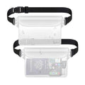 Waterproof Fanny Pack, Dry Bag Phone Pouch for Beach Swimming Kayaking | Floating dry bag keeps wallet & purse safe. Triple zip-lock seals water. Touchscreen works wet. Cruise, fishing & travel - color: Clear+Clear