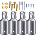 4 Pcs Threaded Tip Replacement Ultra Threaded Tip Repair Kit Mop Handle Pole Handle Replacement Extension for 1 Inch Stick Mop Broom Wood Metal Pole Tail Adapter