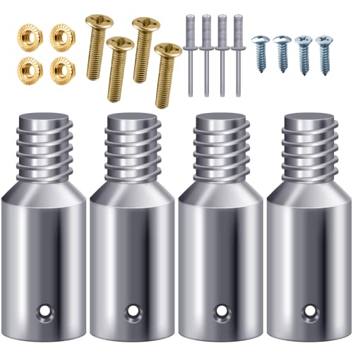4 Pcs Threaded Tip Replacement Ultra Threaded Tip Repair Kit Mop Handle Pole Handle Replacement Extension for 1 Inch Stick Mop Broom Wood Metal Pole Tail Adapter