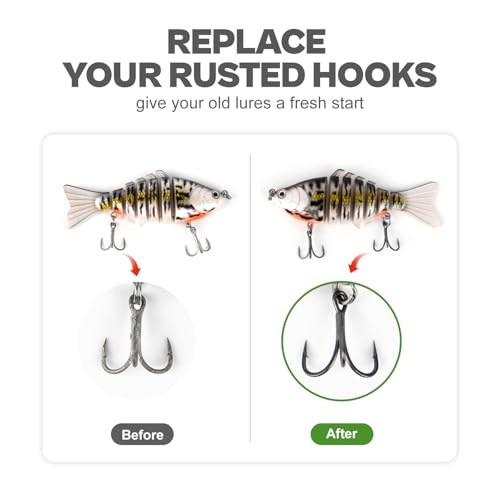 4X Strong Treble Fishing Hooks – PTFE(Super Slide)/Matte Tin Coating, Thick Wire (Size 1#,2#,4#,6#,8#,10#,12#,14#), 20/25/35pcs/Box - size: 4# - 35Pack - PTFE