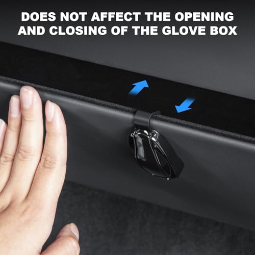 2PCS Glove Box Hook for Tesla Model Y 2026 Juniper [Cool Car Shape, Foldable] Glove Box Organizer Bag Holder Storage Hanger Clip for 2024-2026 Tesla Model 3 Highland and 2025-2026 New Model Y
