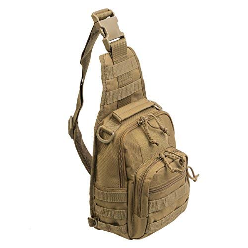 DEPARTED Sling Pack Military Rover for Fly Fishing Camping Hiking Trekking Bag for Men and Women (Tan) - color: Tan