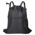 HOLYLUCK Men & Women Outdoor Sport Gym Sack Waterproof Drawstring Backpack Bag (Standard with drawstring, Black) - color: Black, style: Standard With Drawstring