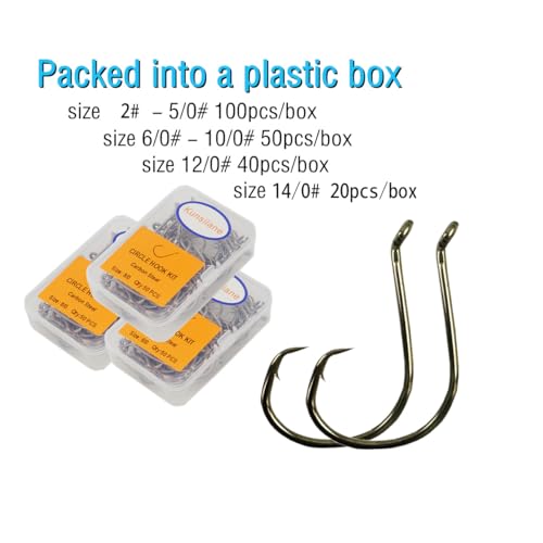 Catfishing Circle Hooks 50/100Pcs Octopus Fishing Circle Hooks Saltwater Freshwater for Catfish Bass Redfish 1/0 2/0 /3/0 4/0 5/0 6/0 7/0 8/0 9/0 10/0 12/0 14/0 - size: 50PCS 10/0