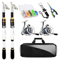 Telescopic Fishing Rod and Reel Combo, 2PCS Collapsible Fishing Pole with Spinning Reel Lures and Carrier Bag for Saltwater Freshwater Bass Fishing Gear