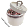 Aventik Fishing Bait Container Organizer with Handle Insulated Breathable Live Bait Box Stainless Steel Worm Storage Tank for Nightcrawlers Keeps Bait Fresh and Alive (circle 650ml) - style: circle 650ml
