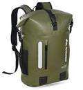 MARCHWAY Roll Top Waterproof Backpack, Floating Dry Bag 20L/30L/45L with Ergonomic Rectangular Base, Cushioned Back, Hip Strap for Hiking Camping Kayaking Travel (Army Green, 45L) - color: Army Green, size: 45L