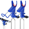DZrudun Fishing Rod Holder for Ground, Fishing Pole Holders for Ground 2/4PCS, Rod Holders for Bank Fishing with Long Drill Stake Rod Stand for Shore, Beach, Mud, Catfish, Gift for Men,360° Adjustable - style: 2 Pack Blue Fishing Rods Holder