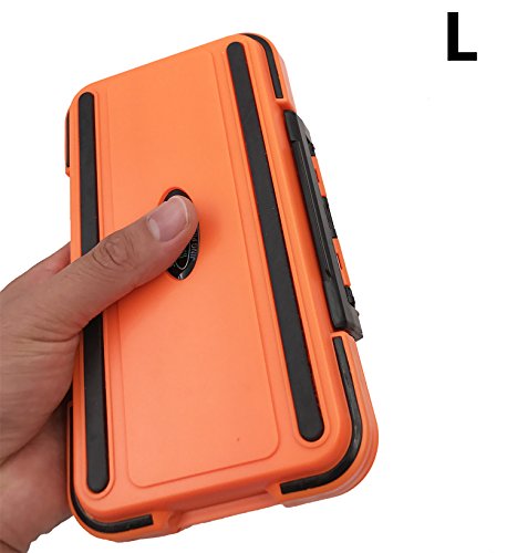 Waterproof Fishing Lure Box Spoon Hooks Baits Storage Tackle Box Containers for Casting Fishing Fly Fishing,Large/Medium/Small Lure Case Available (Orange-Medium) - color: Orange-Medium