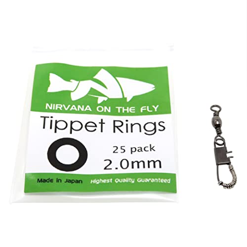 Nirvana Premium Fly Fishing Tippet Rings - 25 Rings on a Clip - Made in Japan - style: 2mm