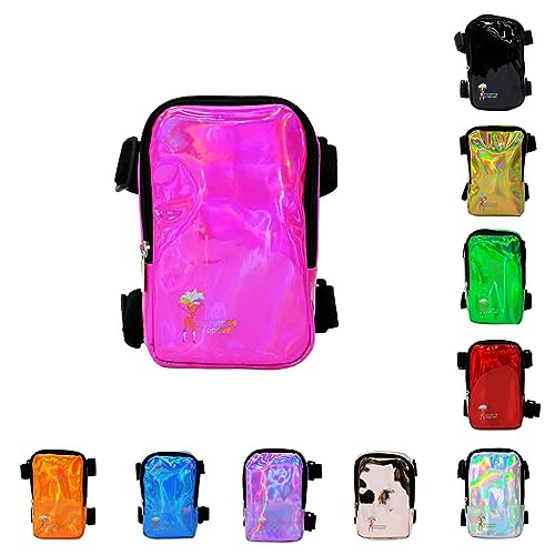 Holographic Thigh Bag | Leg Harness for Women | Outdoor Waist Pouch | Carnival Hiking Travel Fanny Pack with Adjustable Straps | Green - color: Green