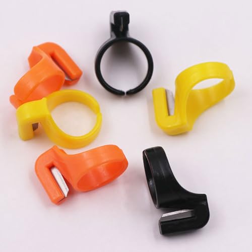 Uonlytech 20Pcs Sewing Thread Cutter Rings Finger Ring Thread Cutting Tool Lightweight Plastic Yarn Cutters for Hand Sewing Embroidery Fishing Line
