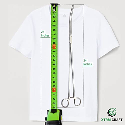 Pean Hemostat Straight and Curved Multipurpose Locking Tweezer Clamps Serrated, Stainless Steel - Hemostats for Nurses, Fishing Forceps, Crafts and Hobby - size: 24", style: Curved