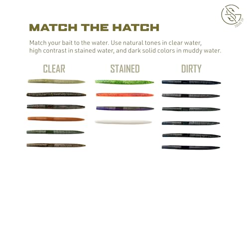 Googan Baits Lunker Log Soft Plastic Stick Bait for Bass Fishing, Classic Worm Profile for Texas Rig, Wacky Rig and Ned Rig - color: Pearl