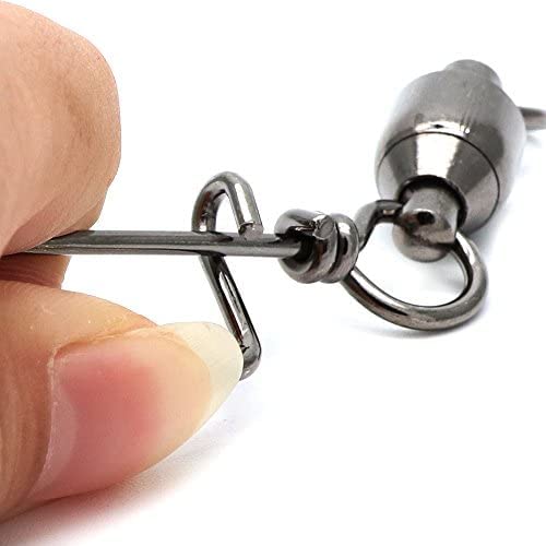Dr.Fish Fishing Snap Swivels Ball Bearing Swivels Fishing Tackle Saltwater & Freshwater Coast-Lock Lure Snap Clips Terminal Tackle Line Leader Connector Accessories - size: #4-100LB(1.9")