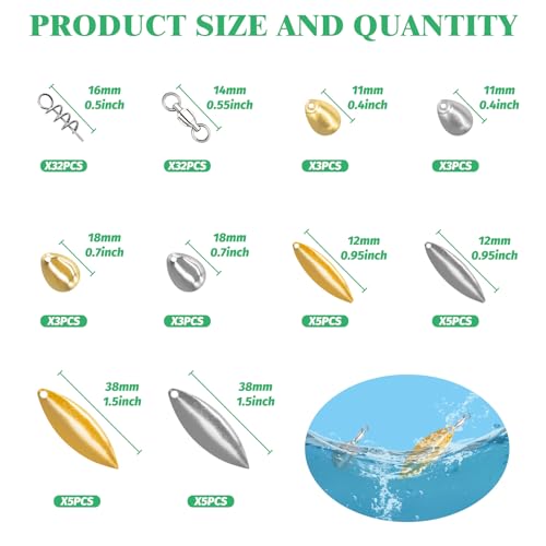 30Pcs Fishing Spoon Spinner Blades Bulk Set for Fishing Lures, Silver and Gold Deep Cup Spoons Easy Spin Spinner Bait Walleye Rig Making Kit for Freshwater Saltwater Fishing Tackle