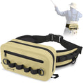 Dovesun Waterproof Fishing Fanny Pack for Men 3.3L Fly Fishing Bag Chest Pack with Airtight Zipper - color: Khaki