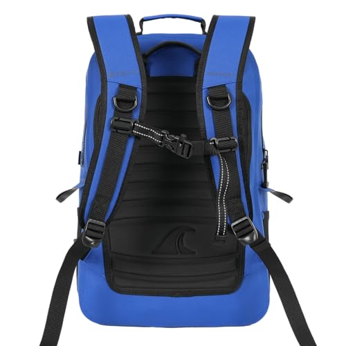 Breakwater Supply™ Fogland Waterproof IP68 Submersible Backpack | Laptop Sleeve & Airtight Zippers for Outdoors, Travel, Boating, Kayaking, Hiking, Floating Dry Bag, Unisex, TPU (Marker Blue, 25L) - color: Marker Blue, size: 25L